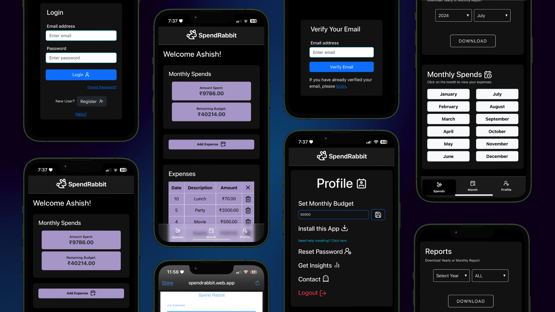 SpendRabbit Mockups